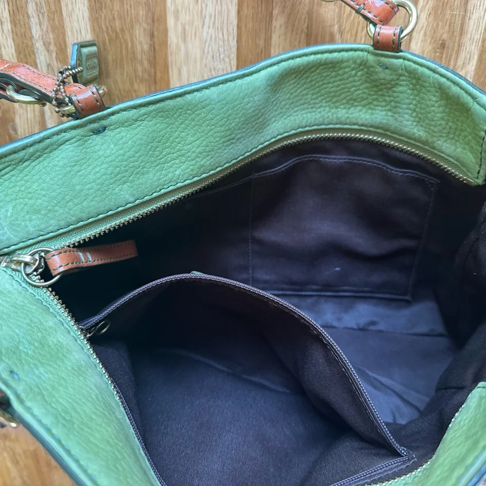 Vintage Coach Bag - green suede - Picture 6 of 6